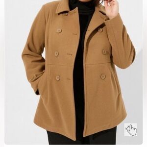 Torrid Double Breasted Pea Coat size 2 NWT in Camel
